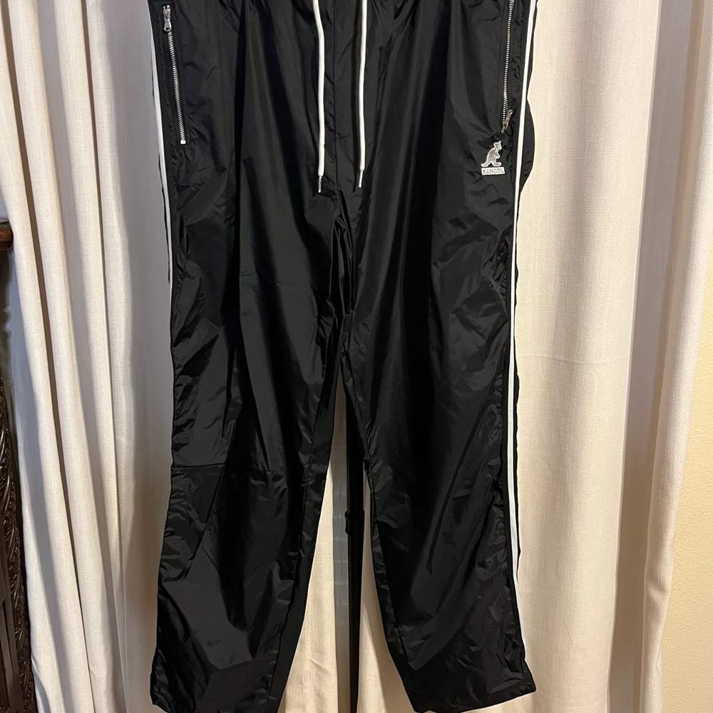 Kangol Black Joggers with White Accents